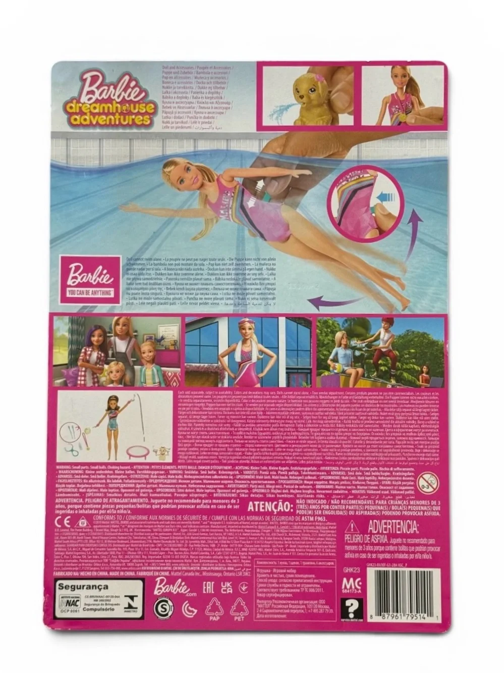 Barbie Malibu Swim Doll Playset Puppy Pool Float Accessories NWT